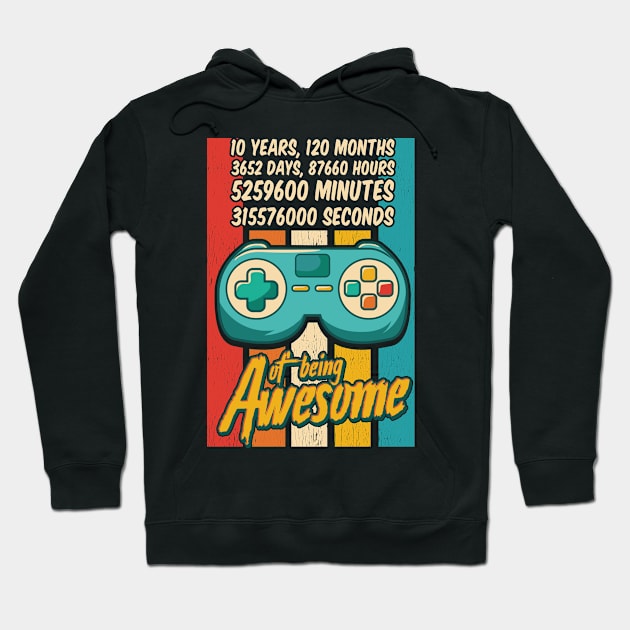 10 Years Of Being Awesome - Amazing 10th Birthday Hoodie by 365inspiracji